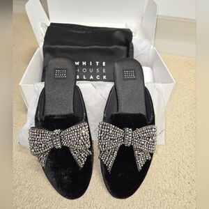 WHBM embellished slip on mules